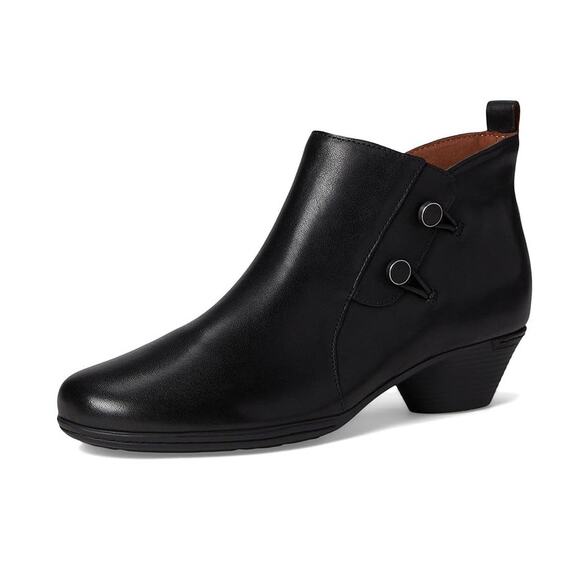 Cobb Hill Womens Larsa Ankle Bootie US 8 Wide EU 38.5 Black Leather NIB - Picture 1 of 12